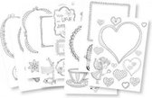 Marianne D Doodle cards Assortiment set 8 vellen 14,8x 21 cm EWK1234