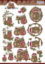 Christmas Owls 3D-Knipvel Yvonne Creations 10 stuks