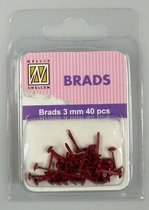 Nellie Snellen Floral Brads 3mm - 40stuks - Christmas Rood