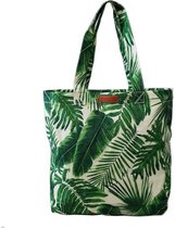 Shopper Palm Groen - Shopper - Lange handvatten - Strandtas/picnic tas/zwemtas dames - Boodschappentas - Palm Tas