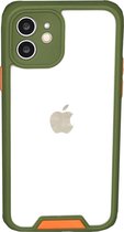 Bumper geschikt voor Apple iPhone 12 / 12 Pro Hoesje Groen x Transparant