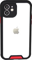 Bumper geschikt voor Apple iPhone 12 / 12 Pro Hoesje Zwart x Transparant
