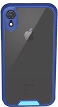 Armor Bumper geschikt voor Apple iPhone XR Hoesje Blauw x Transparant - Shockproof