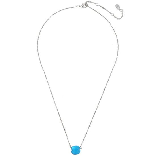 Ketting - Stralende blauwe steen - Gold plated
