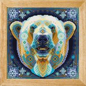 Peinture au Diamond MANDALA Animaux POLAR BEAR - motif génial - peinture au diamant complet - pierres carrées