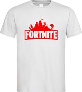 Wit T shirt met Rood "Fortnite Battle Royal" print size XXL