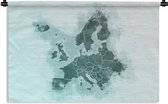 Wandkleed EuropakaartenKerst illustraties - Europakaart in blauwe en paarse tinten Wandkleed katoen 180x120 cm - Wandtapijt met foto XXL / Groot formaat!