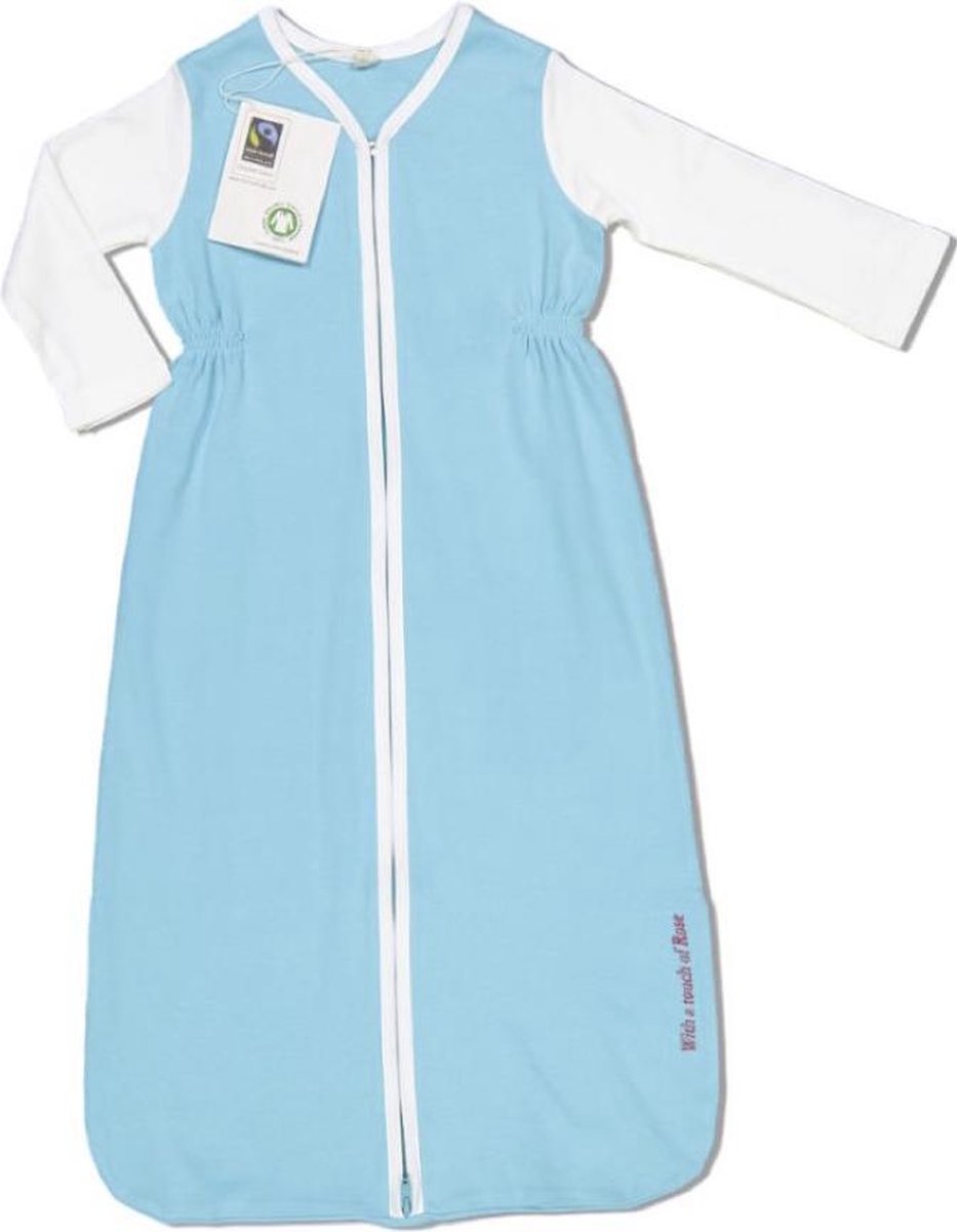 Slaapzak met mouwen van biologisch katoen – With a touch of Rose - Turquoise – Vanaf 21 maanden - Biologisch katoen – Fairtrade