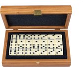 Domino set ultraluxe - Walnoot design - 24x17 cm