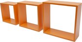 Duraline Kubusset - Oranje gelakt - 30x30x12cm - Set van 3