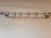 Steigerbuis Kapstok | 100cm | 6 Haken zijkant | Buis 28mm | Industrieel | Loft | Robuust | Buis | Staal | Metaal
