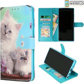 Bookcase Kittens Wit - Samsung Galaxy A52 4G / Samsung Galaxy A52 5G  - Portemonnee hoesje