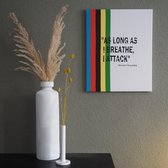Canvas print Bernard Hinault - wanddecoratie - wielrennen - quotes van wereldkampioenen - 40x30