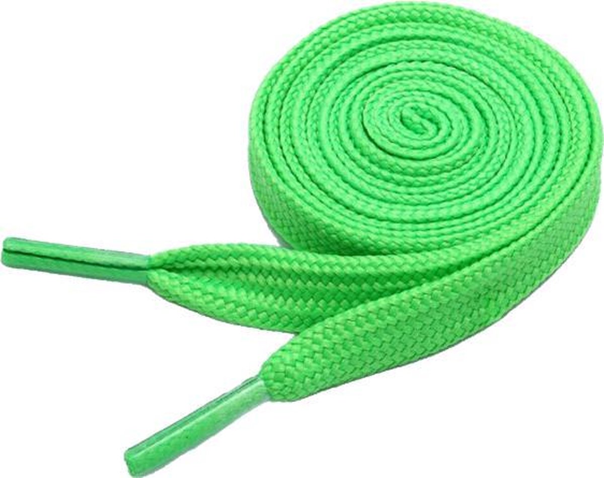 Schoenveters - Veters - Sneakerveters - Fat Laces - Plat - Licht groen - Veterlengte 110 cm – Breedte 10 mm