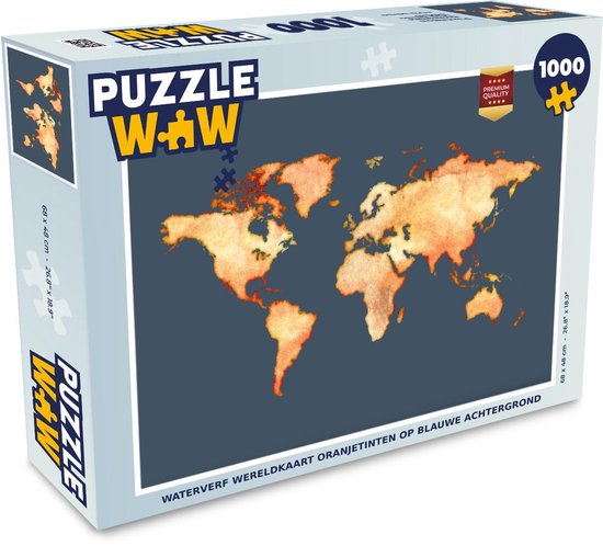 Puzzle 1000 pièces adultes Carte du monde aquarelle 1000 pièces - Carte ...