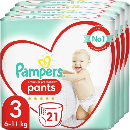 Pampers Premium Protection Pants Luierbroekjes - Maat 3 (6-11 kg) - 84  stuks - Maandbox | bol.com
