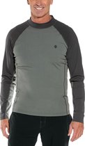 Coolibar - UV-zwemshirt lange mouwen heren - Charcoal/Pomice Grijs