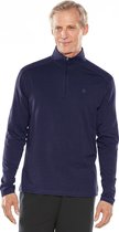 Coolibar - Casual UV Trui met kwart rits voor heren - Sonora - Navy - maat S