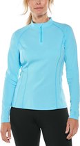 Coolibar - UV Zwemshirt voor dames - Longsleeve - Freestyle Rash - Ijsblauw - maat L