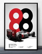 F1 Poster 88 - 20x25cm Canvas - Multi-color