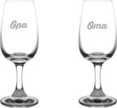 Gegraveerde portglas 12cl Opa & Oma