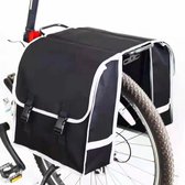 Voltano Dubbele Fietstas - 30 Liter - Zwart / Wit - Unisex - Stevige Fietstas