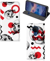 Bookstyle Case Nokia 5.4 Smart Cover Skull Red