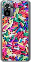 6F hoesje - geschikt voor Xiaomi Redmi Note 10S -  Transparant TPU Case - Sprinkles #ffffff