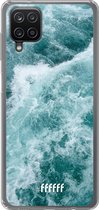 6F hoesje - geschikt voor Samsung Galaxy A12 - Transparant TPU Case - Whitecap Waves #ffffff