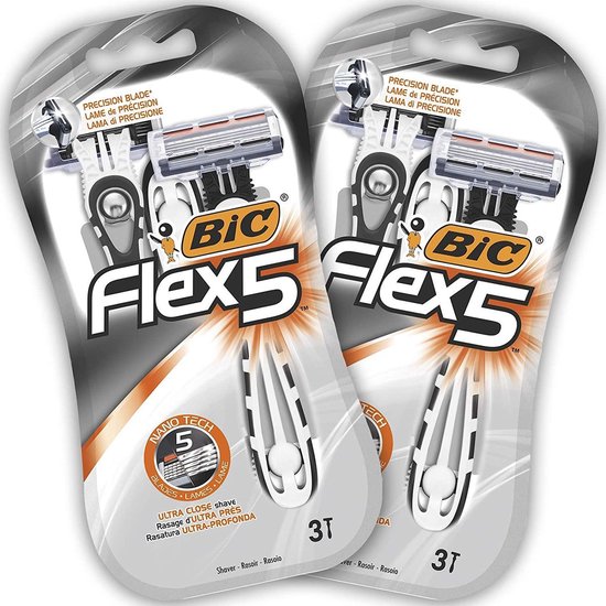 BIC Flex5 Heren Wegwerp scheermesjes - Bundel van 2 - Verpakkingen van 3
