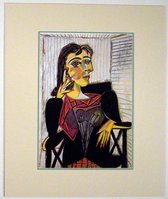 Poster in dubbel passe-partout - Pablo Picasso - Portrait of Dora Maar - 50 x 60 cm