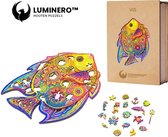 Luminero™  Houten Vis Jigsaw Puzzel - A4 Formaat Jigsaw - Unieke 3D Puzzels - Huisdecoratie - Wooden Puzzle - Volwassenen & Kinderen - Incl. Houten Doos