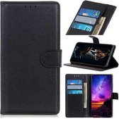 Samsung Galaxy A01 Hoesje - Book Case Portemonnee-Zwart + Beschermglas
