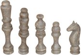 Deco4yourhome® - Schaakset - Hout - 5 Stenen - Grijs - Schaken