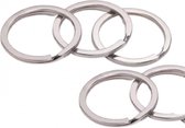 5 Sleutelhanger ringen- 3 cm- Zilverkleur- Basis ringen- Hobby- Charme Bijoux