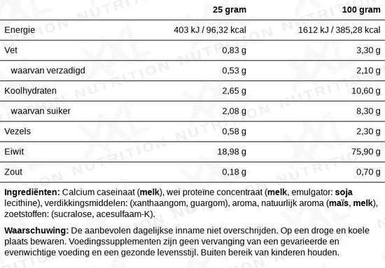 XXL Nutrition - Protein Milkshake - Vanilla Ice - Eiwitshake - 750 g van XXL Nutrition — afbeelding 2