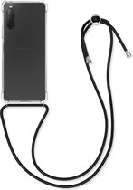 kwmobile telefoonhoesje compatibel met Sony Xperia 10 II - Hoesje met koord - Back cover in transparant