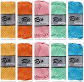 Lammy yarns Rio katoen garen pakket - lente kleuren - 10 bollen