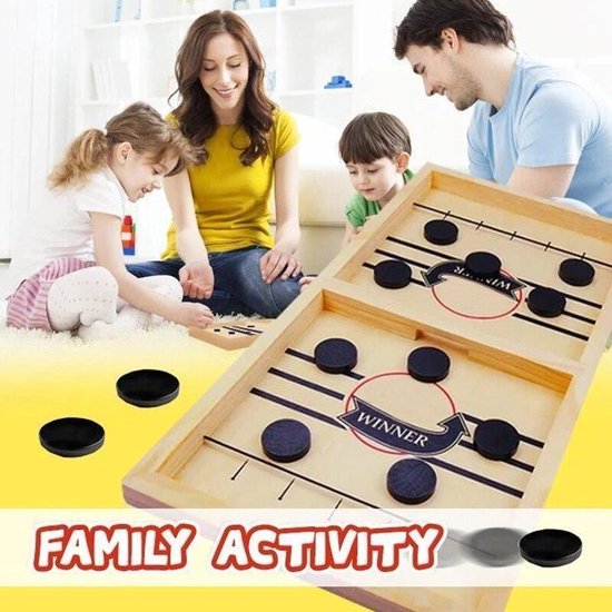 Thumbnail van een extra afbeelding van het spel Airhockey - Tafelvoetbalspel - Tafel Hockey -  Winnaar Spelletjes - Bordspellen Voor Volwassenen En Kinderen - Familie Board Game