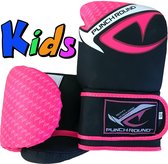 Punch Round No-Fear Bokshandschoenen Kids Zwart Roze Kies hier uw maat Bokshandschoenen: 2 OZ