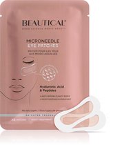 BEAUTICAL Micronaadel Oog Patches - 80% hyaluronzuur & peptides - microneedling oogpatches, oogmasker, gesichtsmasker, eye patch, eye mask - anti rimpel, anti aging, anti wallen -