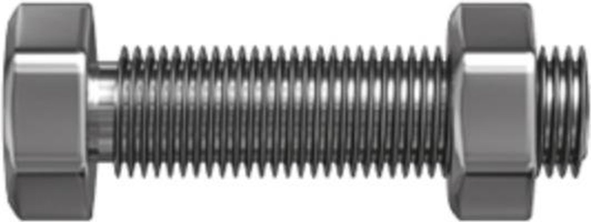Tapbout met moer. M8 x 60mm. lang. RVS-A2. Ifix. 2 stuks. bouten.
