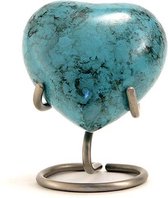 Glenwood Blue Marble hart - Asbeeld Dieren Urn Voor Uw Geliefde Dier - Kat - Hond - Paard - Konijn 50 ML