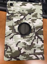 P.C.K. Hoesje/Boekhoesje/Bookcover/Bookcase/Book draaibaar Camouflage print geschikt voor Samsung Galaxy Tab A7 2020 10.4 Inch (T500/T505) MET PEN