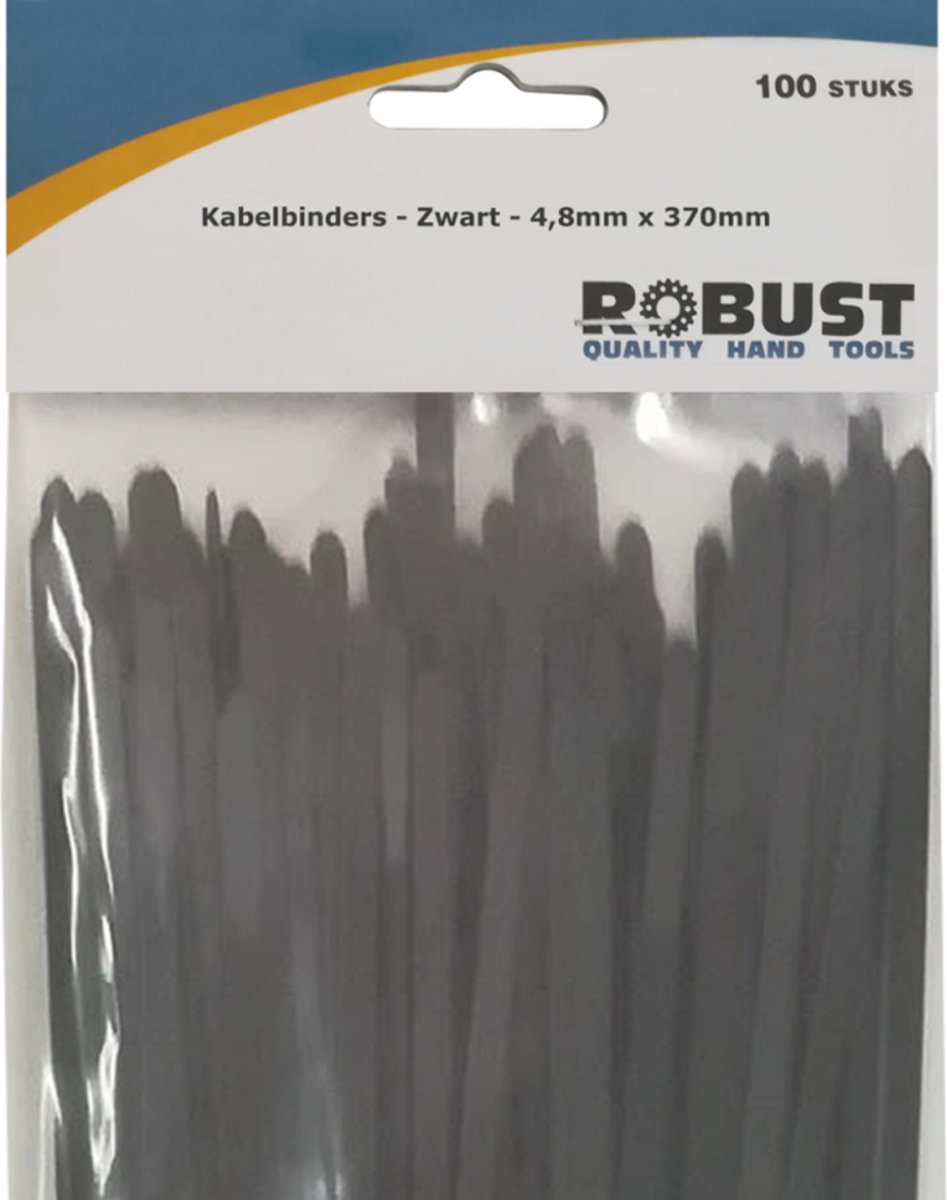 Robust Kabelbinders 100Stuks/Zak Zwart 4,8mm x 370mm