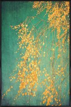 JUNIQE - Poster met kunststof lijst Zilveren berk -13x18 /Geel & Groen
