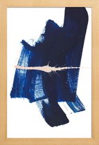 JUNIQE - Poster in houten lijst Donkerblauw - abstract -20x30 /Blauw &