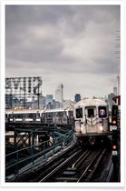 JUNIQE - Poster Metro van New York -13x18 /Grijs