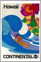 JUNIQE - Poster met kunststof lijst Vintage Hawaï -20x30 /Kleurrijk