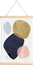 JUNIQE - Posterhanger Graphic 183 -60x90 /Blauw & Bruin